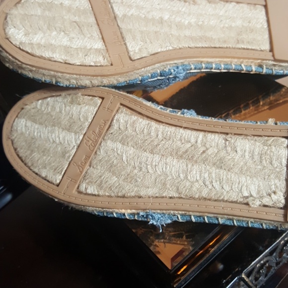SAM EDELMAN WOMEN DENIM LEATHER TOES SLIP ON - Picture 5 of 7